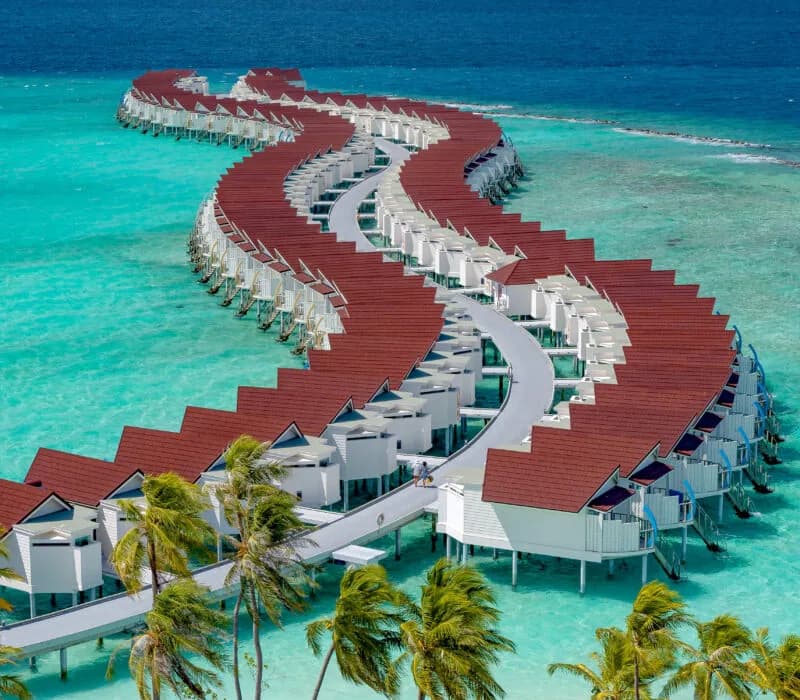 OBLU XPERIENCE Ailafushi, hero, North Malé Atoll, Maldives, afternoon light over the lagoon