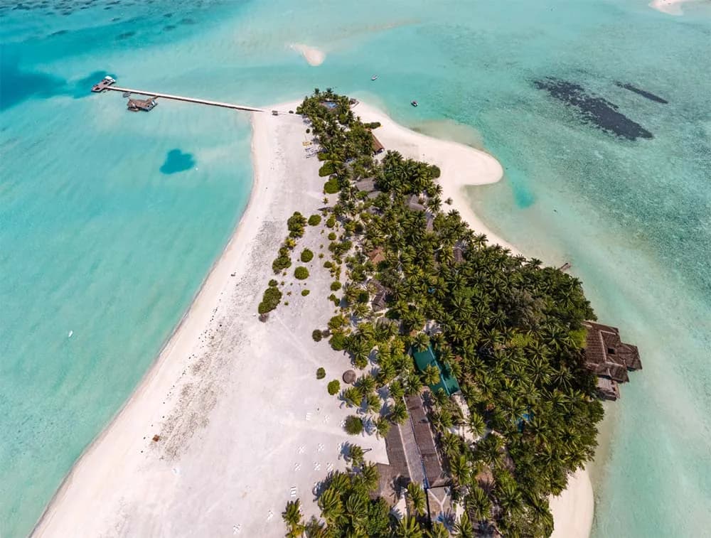 Rihiveli Maldives Resort, hero, South Malé Atoll, Maldives, afternoon light over the lagoon