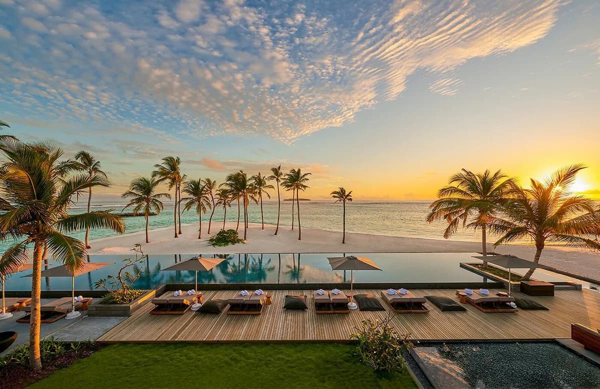 Alila Kothaifaru Maldives, hero, Raa Atoll, Maldives, afternoon light over the lagoon