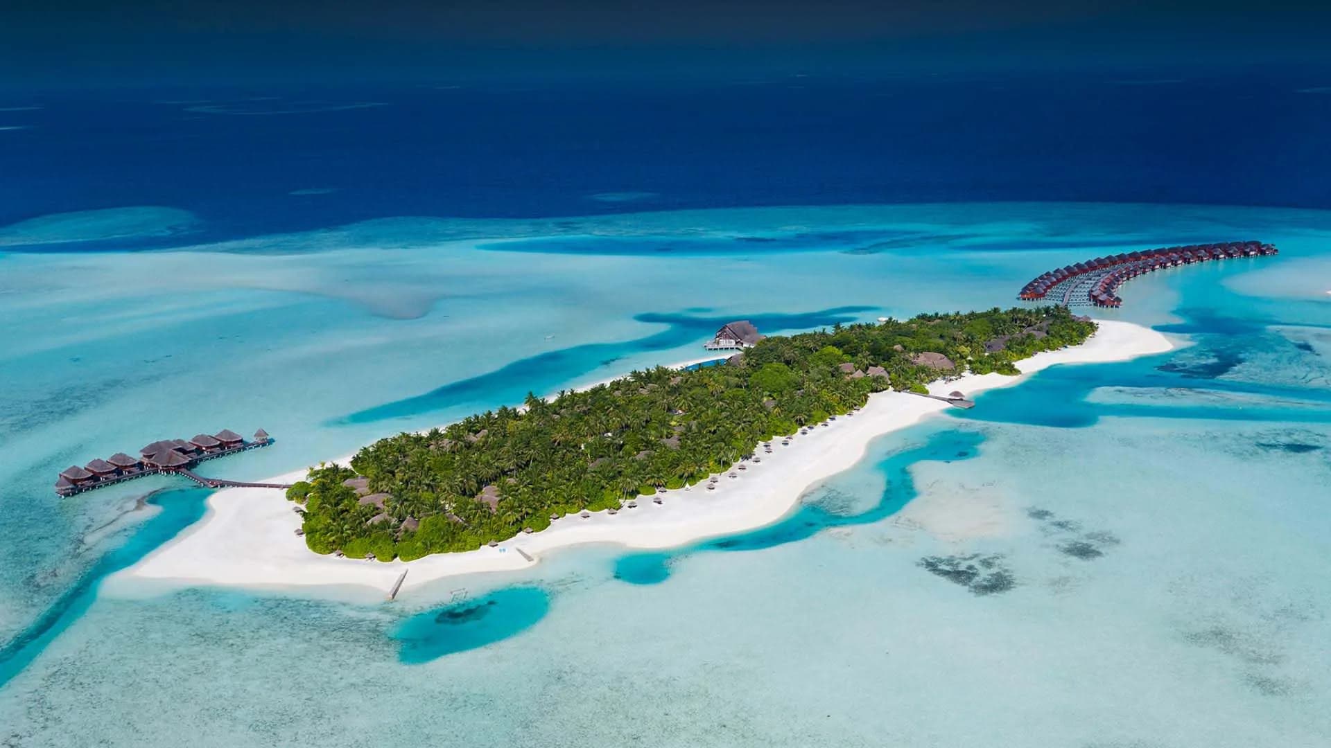 Anantara Dhigu Maldives Resort, hero, South Malé Atoll, Maldives, afternoon light over the lagoon