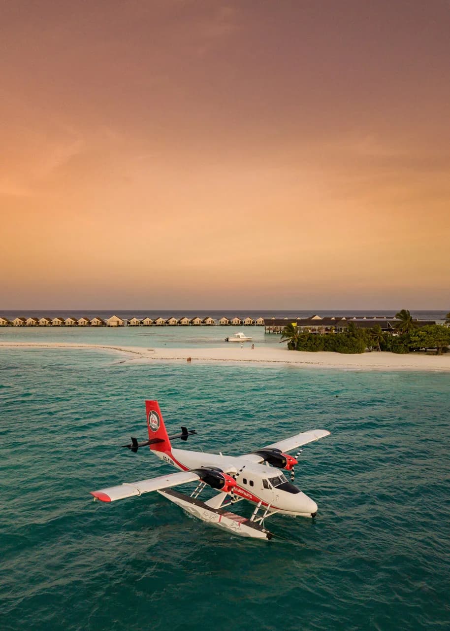 LUX* South Ari Atoll, hero, Alif Dhaal (South Ari) Atoll, Maldives, afternoon light over the lagoon