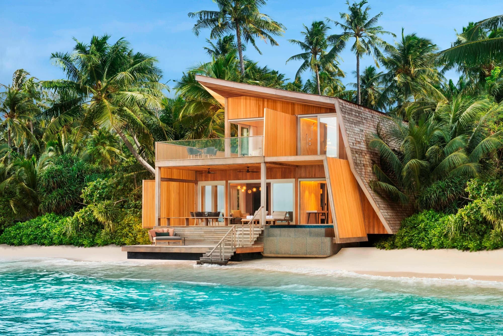 The St. Regis Maldives Vommuli Resort, hero, Dhaalu Atoll, Maldives, afternoon light over the lagoon