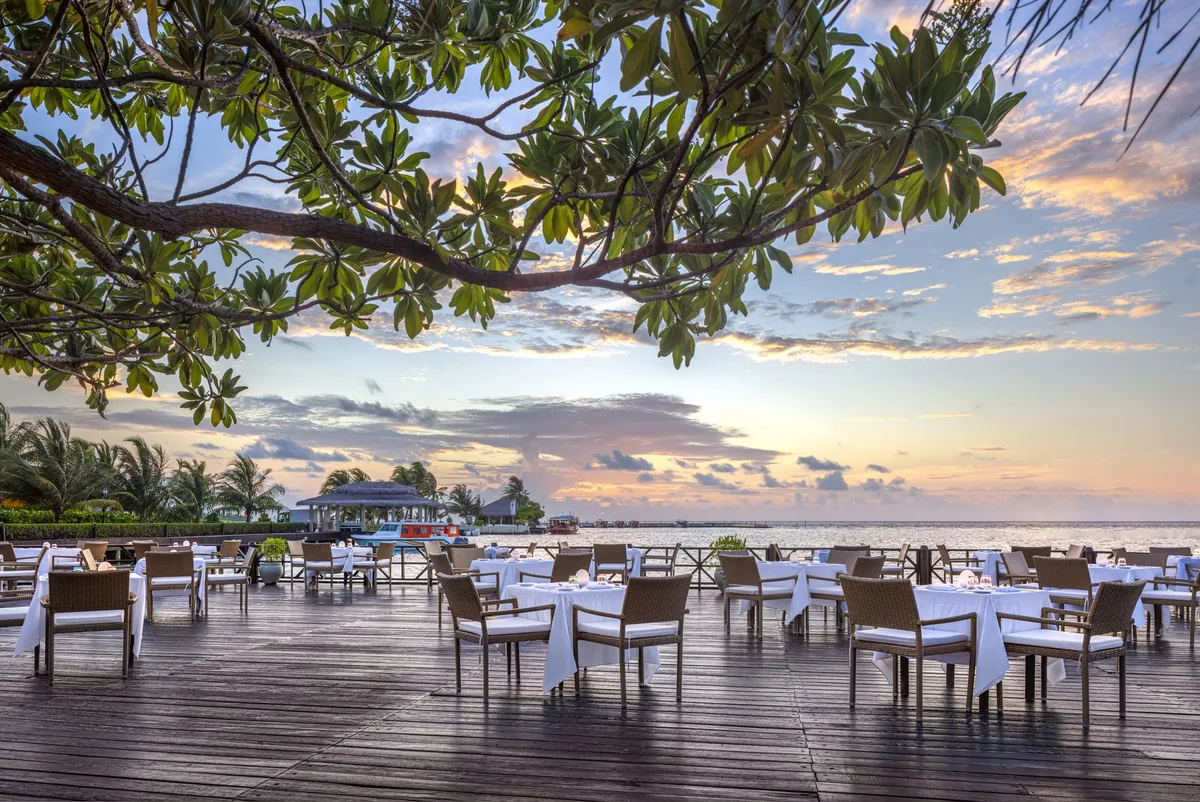 Adaaran Select Hudhuranfushi, dining, North Malé Atoll, Maldives, Principal all-day pavilion with the Sri Lankan kitchen rotation.