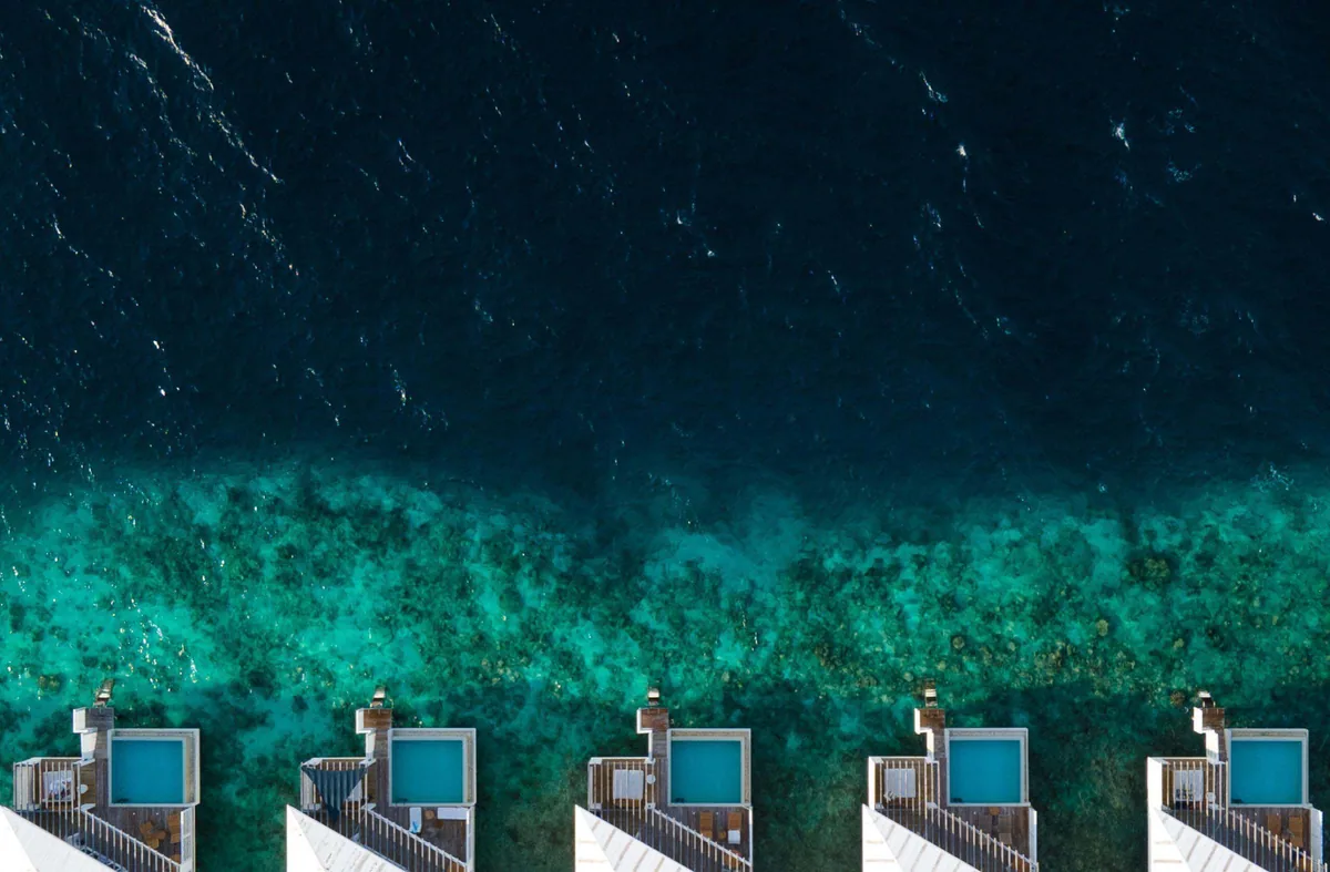 Amilla Maldives, villa overwater, Baa Atoll, Maldives, Sunset Water Pool Villa, the lagoon-side ultra-luxury configuration.