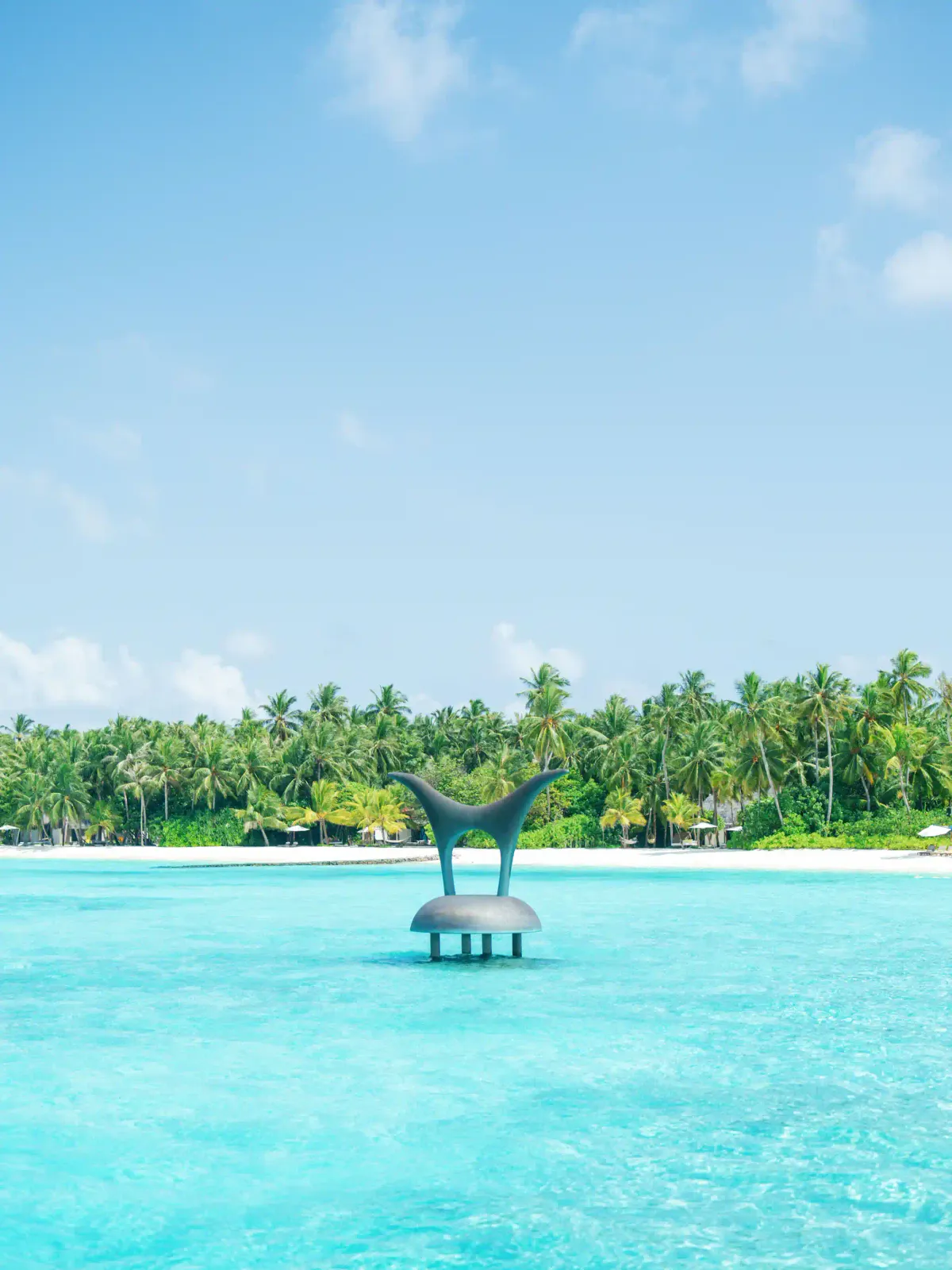 Vincent Beaurin commissioned sculpture installed on the beach at Cheval Blanc Randheli, Noonu Atoll.