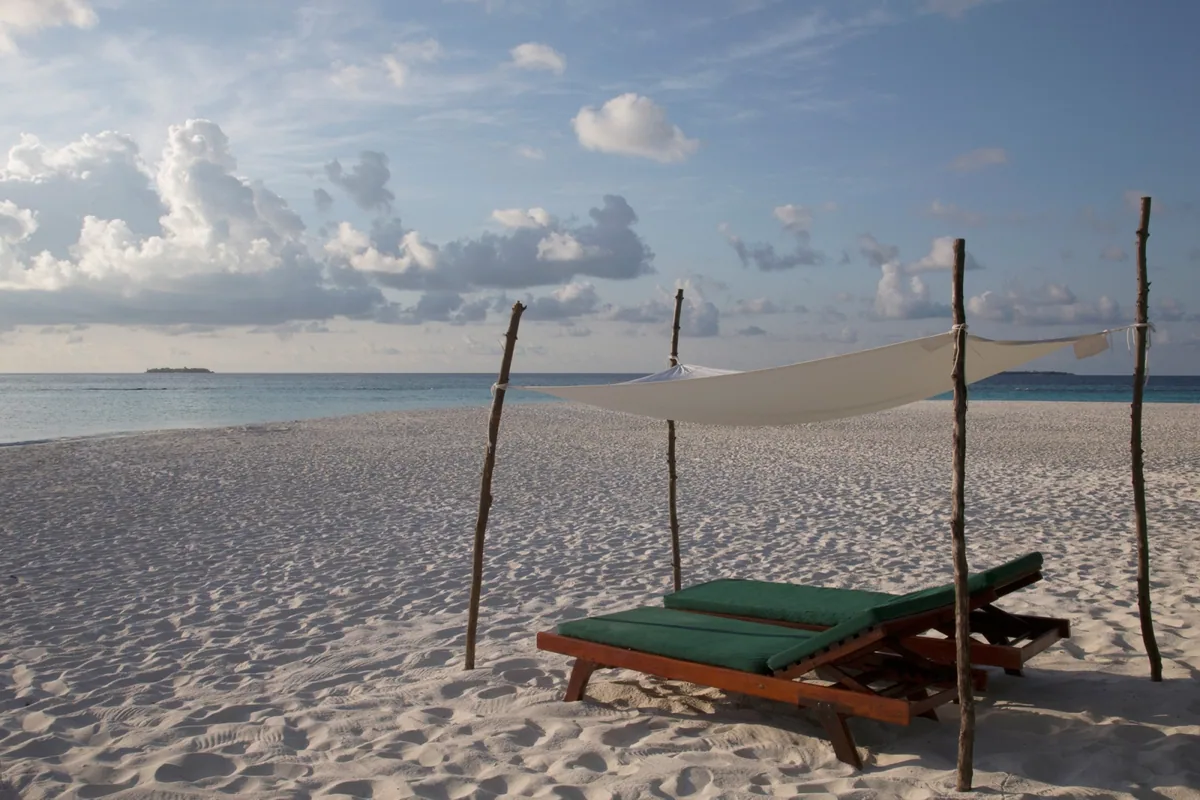 Coco Palm Dhuni Kolhu, villa overwater, Baa Atoll, Maldives, Lagoon Villa at the southern jetty cluster.
