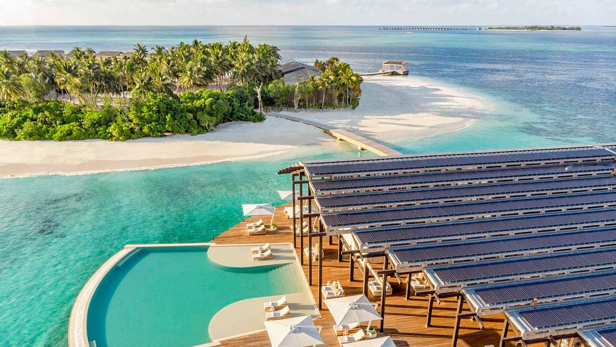Kudadoo Maldives Private Island, dining, Lhaviyani Atoll, Maldives, Principal all-day pavilion with the all-inclusive plan integration.