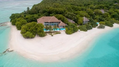 Villa One classic Crusoe layout at Soneva Fushi, the original beachfront reference villa.