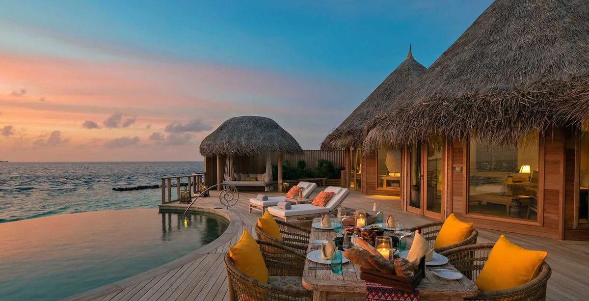 The Nautilus Maldives, villa beach, Baa Atoll, Maldives, Three-Bedroom Nautilus Residence at the northern-end maximum-privacy parcel.